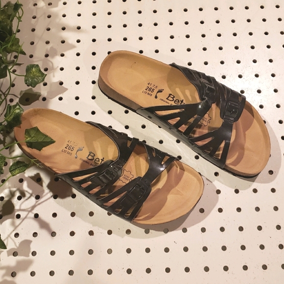 Birkenstock Shoes - Birkenstock Granada Birkibuc Black Strap Sandals